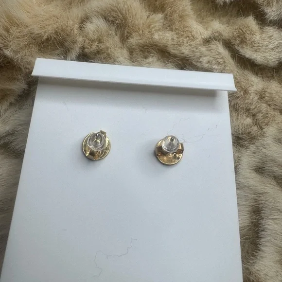 Tory Burch Green Logo Stud Earrings - Picture 10 of 12